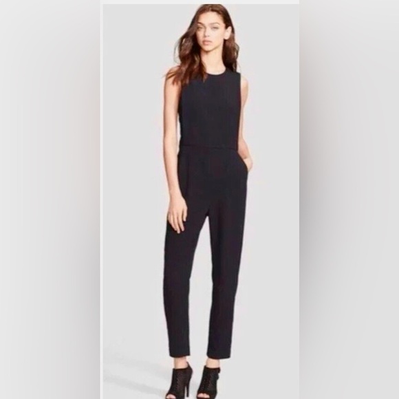 NWOT! Theory Remaline Structured Sleeveless Admiral Crepe Jumpsuit, Size 2 🖤✔️ - Picture 3 of 8
